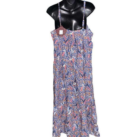 NEW WITH TAGS Beautiful KNOX ROSE Womens Knee Length Dress Blue Floral Spaghetti - Picture 3 of 10